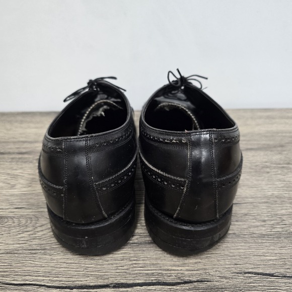 Florshiem Wingtip Shoes Mens Size 14 D Black Style 20819 Leather USA Flexible - Picture 6 of 16